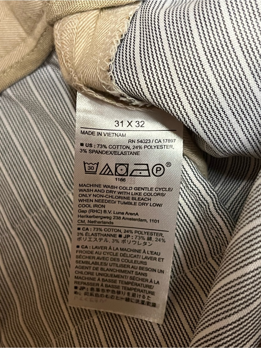 Banana Republic Slim Tapered Fit Khaki Herringbone Dress Pants Mens 31x32 Preppy - Picture 6 of 10
